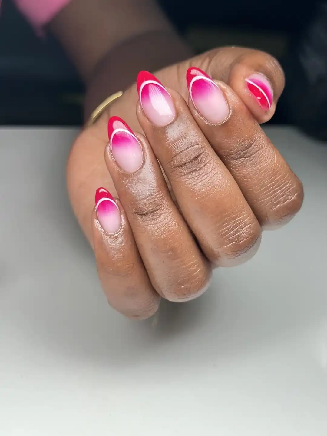 Fuchsia ombre french nails mood board